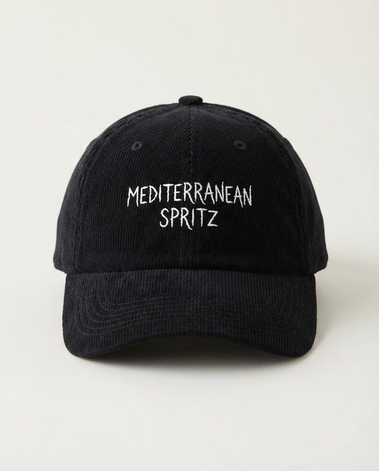 Mediterranean Spritz corduroy dad hat, white embroidery
